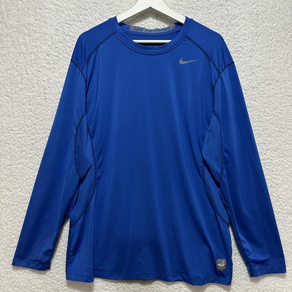Nike Pro Combat Dri-FIT Shirt‎ Men's Size XL Long Sleeve Compression Lightweight